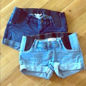 Maternity denim shorts